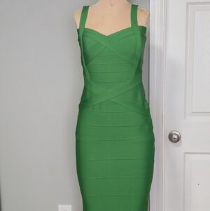No Brand Emerald Green Bodycon Bandage Dress - Size S